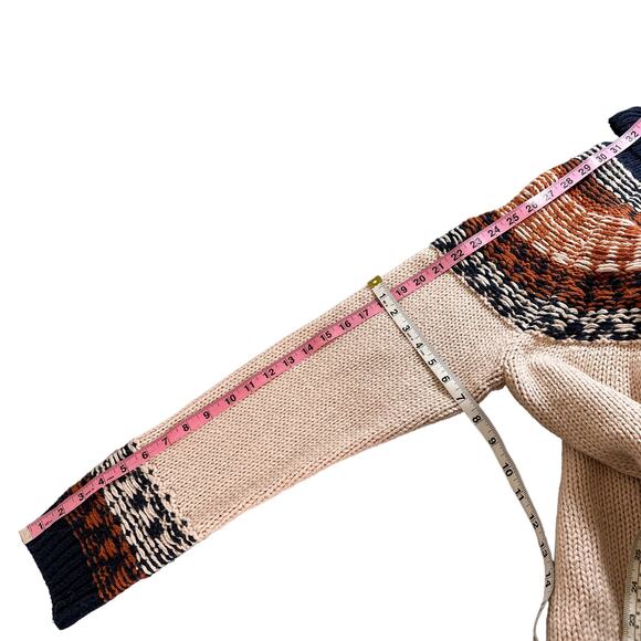 Madewell NEW Brookdale Fair Isle Turtleneck Sweater Alpaca Cream Navy Orange XXL - Picture 15 of 15